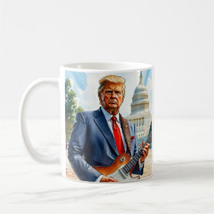 Donald Trump Spela Electric Guitar US Huvudstad Kaffemugg
