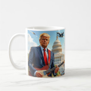 Donald Trump Spela Electric Guitar US Huvudstad Kaffemugg