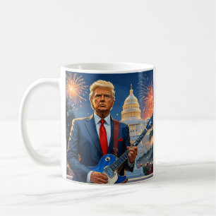 Donald Trump Spela Electric Guitar US Huvudstad Kaffemugg