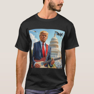 Donald Trump Spela Electric Guitar US Huvudstad T Shirt