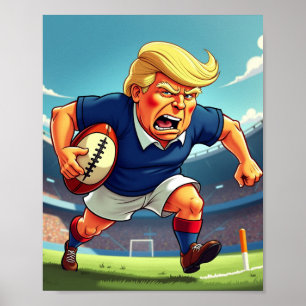 Donald Trump spelar amerikansk rugby Poster