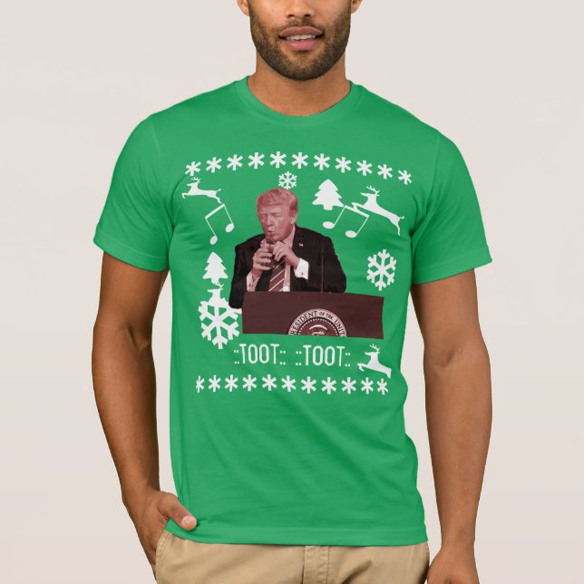 Donald Trump spelar julafton flaska ful T-shirt (Framsida)