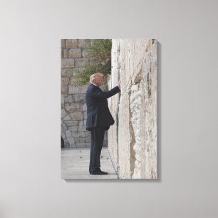 Donald Trump Ställe Note in Western Wall Canvastryck