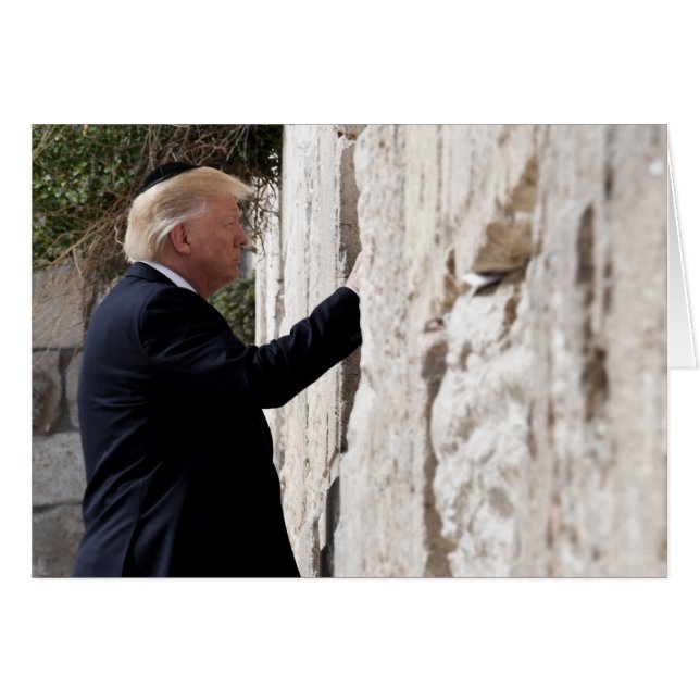 Donald Trump Ställe Note in Western Wall Hälsningskort (Framsidan Horizontal)