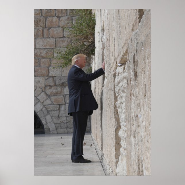 Donald Trump Ställe Note in Western Wall Poster (Framsidan)