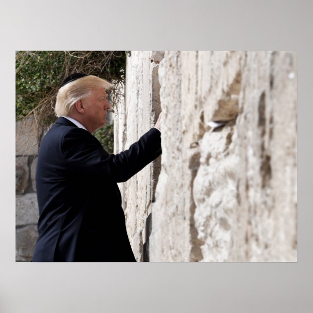 Donald Trump Ställe Note in Western Wall Poster (Framsidan)