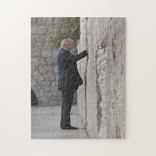Donald Trump Ställe Note in Western Wall Pussel (Vertikal)