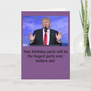 Donald Trump "stor party" födelsedagskort Tack Kort
