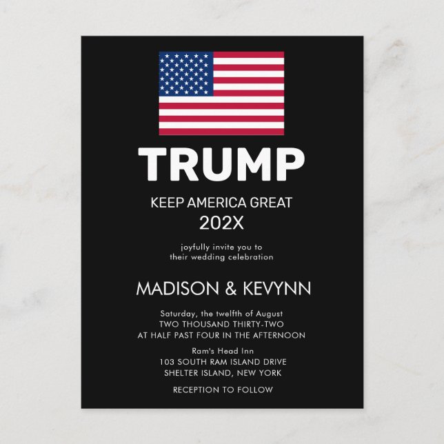 Donald Trump Ta Amerika tillbaka valet Vykort (Framsida)