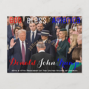 Donald Trump tar sin Oath of Office 20 januari Vykort