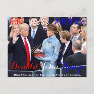 Donald Trump tar sin Oath of Office 20 januari Vykort