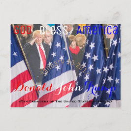Donald Trump tar sin Oath of Office 20 januari Vykort