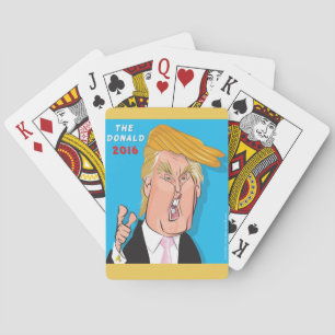 Donald Trump tecknad som leker kort Kortlek