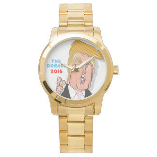 Donald Trump Tecknad Tecknad Billionaire Guld Watc Armbandsur