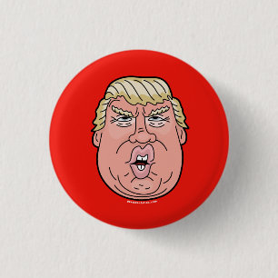 Donald Trump tecknadansikte 2016 knäppas/klämmer Knapp