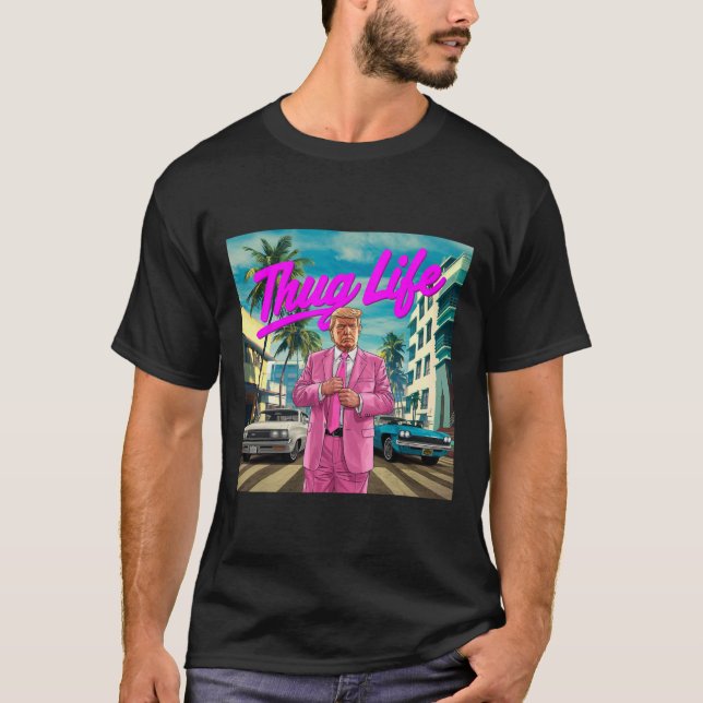Donald Trump Thug Life T Shirt (Framsida)