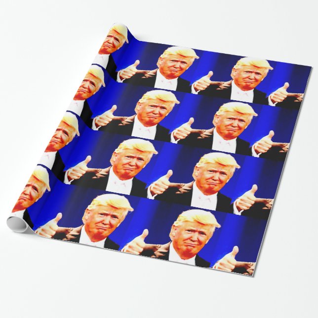 DONALD TRUMP THUMBS UP CHRSTMAS Wrapping Papper Presentpapper (Utrullad)