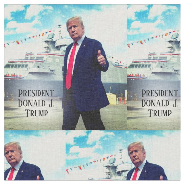 Donald Trump Thumbs Up Naval Frakt Tyg (Närbild)