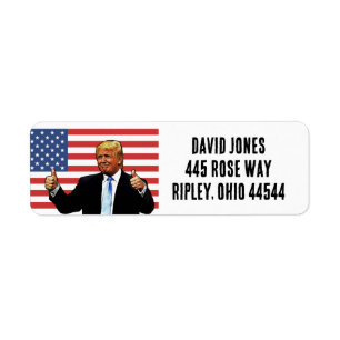DONALD TRUMP THUMBS UP-Returetiketter Returadress Etikett