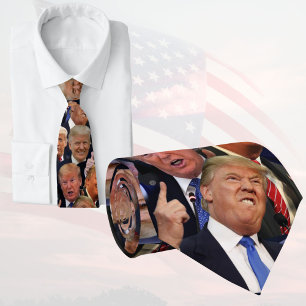 Donald Trump Tie Lustigt Ansikte av trumgåva Slips