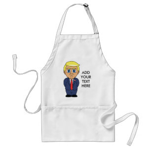 Donald Trump tittar självbelåtet Förkläde