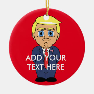 Donald Trump tittar självbelåtet Julgransprydnad Keramik