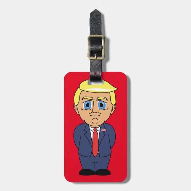 Donald Trump Tittar Smug Bagagebricka (Vertikal Framsida)
