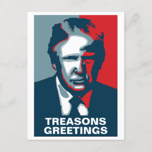 Donald Trump TREASONS HÄLSNING Helgdag vykort