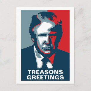 Donald Trump TREASONS HÄLSNING Vykort