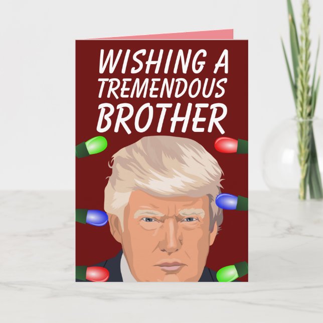 DONALD TRUMP TREMENDOUS BROTHER CHRISTMAS CARDS HELGKORT (Framsida)