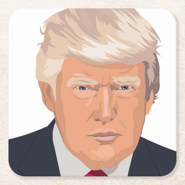 DONALD TRUMP UNDERLÄGG PAPPER KVADRAT (Framsidan)