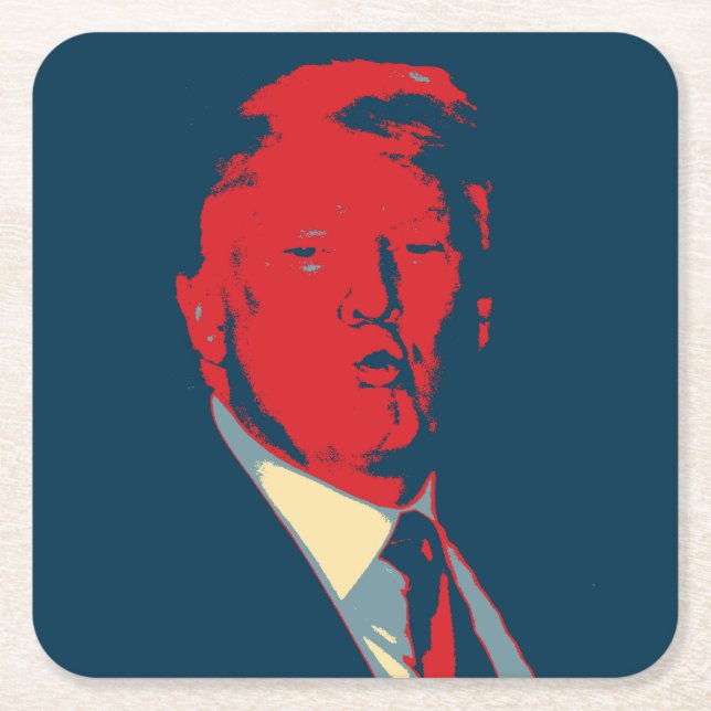 Donald Trump Underlägg Papper Kvadrat (Framsidan)