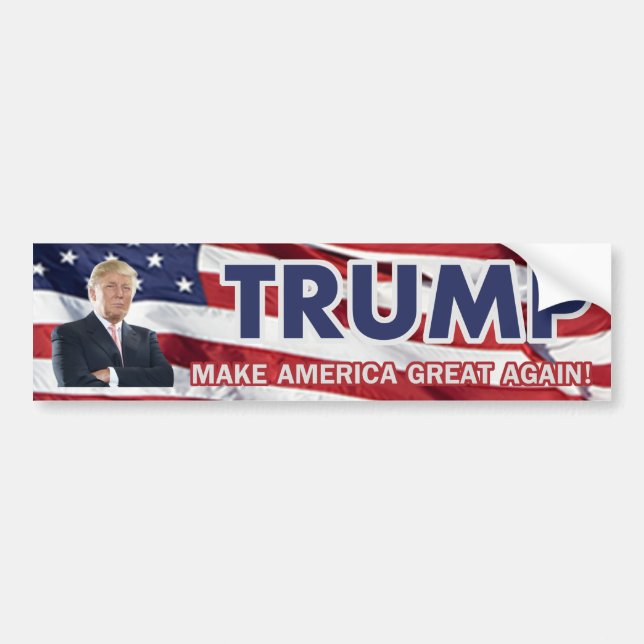 Donald Trump US flagga Bildekal (Framsidan)