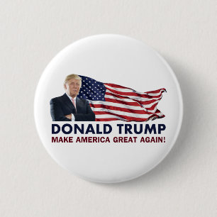 Donald Trump US flagga Knapp