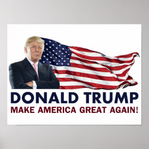 Donald Trump US Flagga Poster