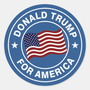 Donald Trump US Flagga Runt Klistermärke