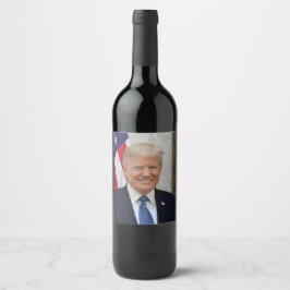 Donald Trump US President White House MAGA 2024  Vinflaska Etikett