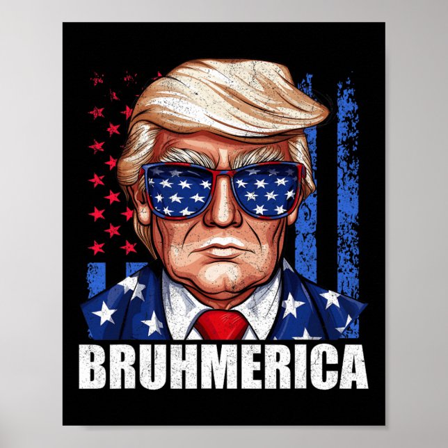 Donald Trump Usa American Flagga Funny Distress Poster (Framsidan)