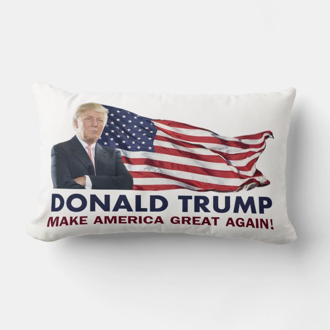 Donald Trump USA-flagga Lumbarkudde (Framsida)