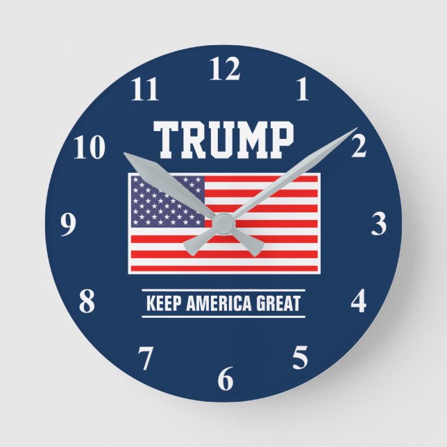Donald Trump USA flagga republikansk väggklocka (Framsida)