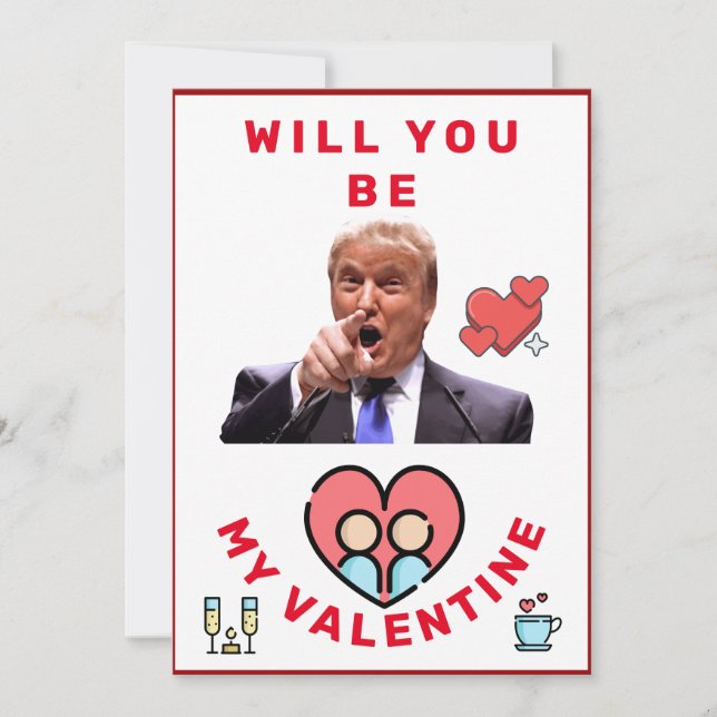 donald trump valentines day FUNNY Helgdag Card Julkort (Framsida)