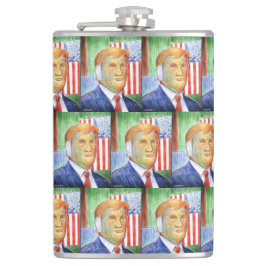 Donald Trump Van Gogh Vinyl Wrapped Flask Fickplunta