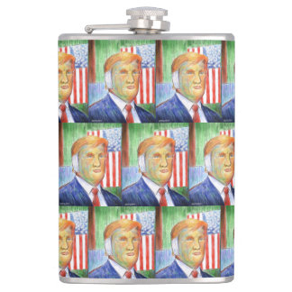 Donald Trump Van Gogh Vinyl Wrapped Flask Fickplunta