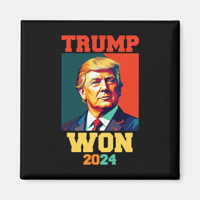 Donald Trump vann 2024 års valinvigning för män Magnet (Framsidan)