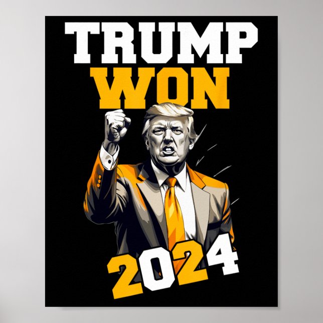 Donald Trump Vann 2024 Val Inauguration Män Wo Poster (Framsidan)
