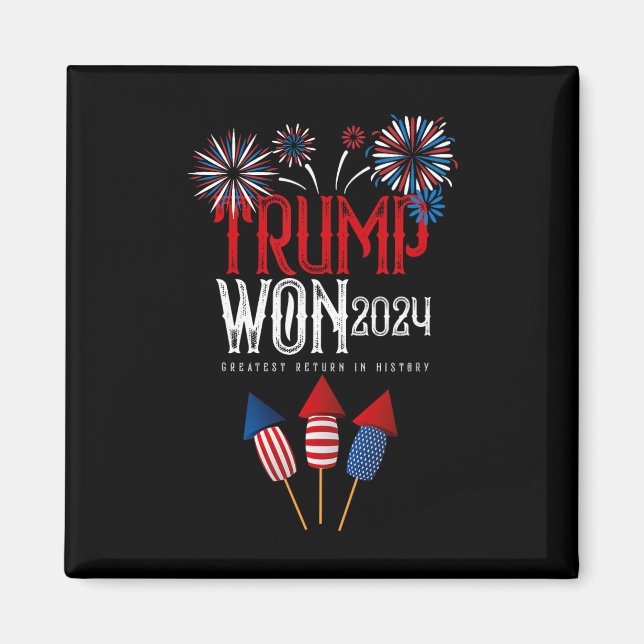 Donald Trump Vann 2024 Valet Inauguration Män Wo Magnet (Framsidan)