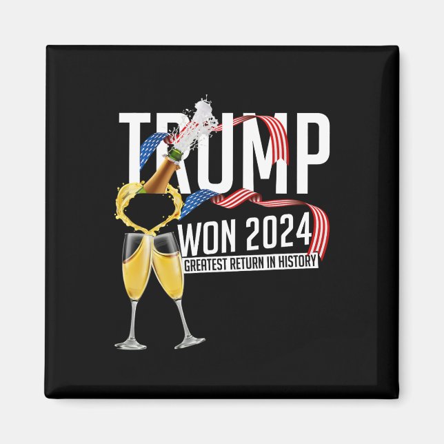 Donald Trump Vann 2024 Valet Inauguration Män Wo Magnet (Framsidan)
