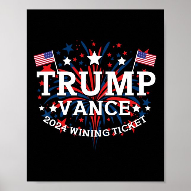 Donald Trump Vann 2024 Valet Inauguration Män Wo Poster (Framsidan)