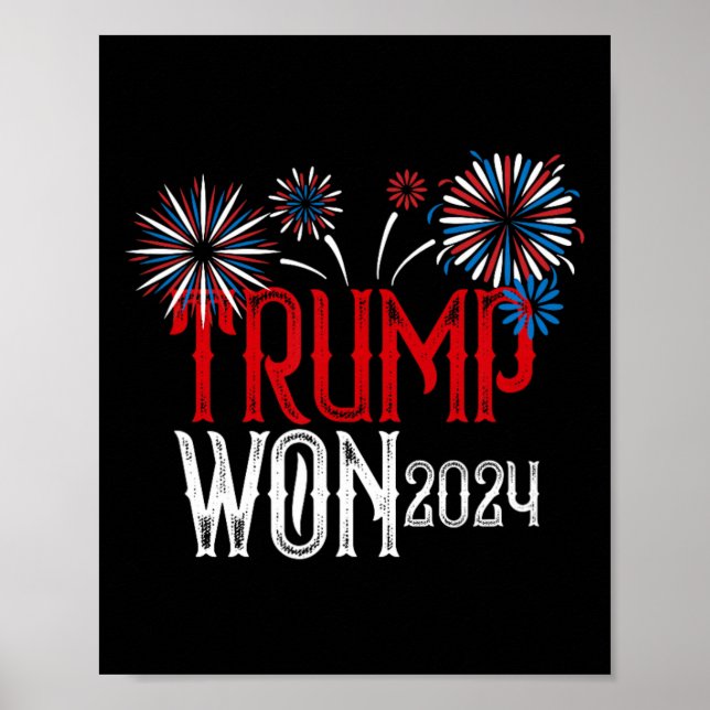 Donald Trump Vann 2024 Valet Inauguration Män Wo Poster (Framsidan)