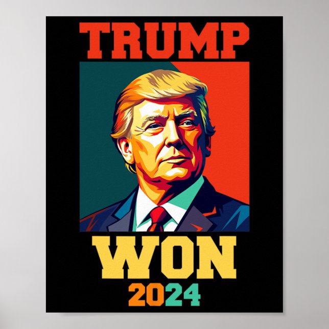 Donald Trump Vann 2024 Valet Inauguration Män Wo Poster (Framsidan)
